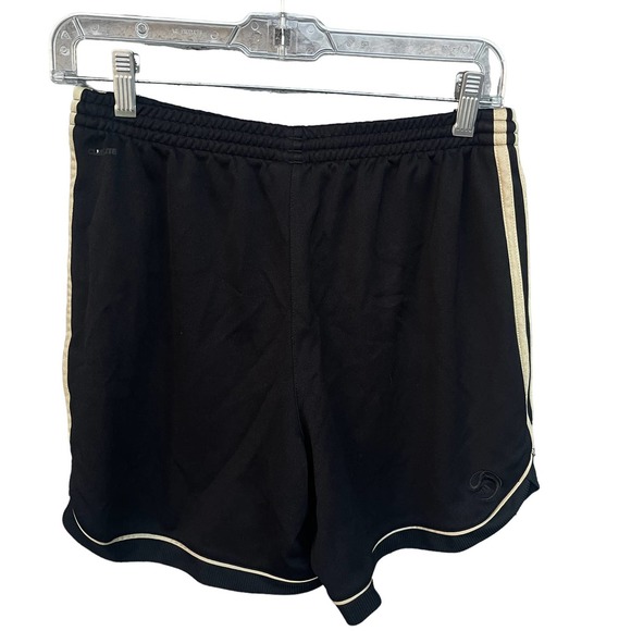 Adidas Shorts Womens Medium Black Gold Athletic Clima 365 Pull On - Picture 1 of 11
